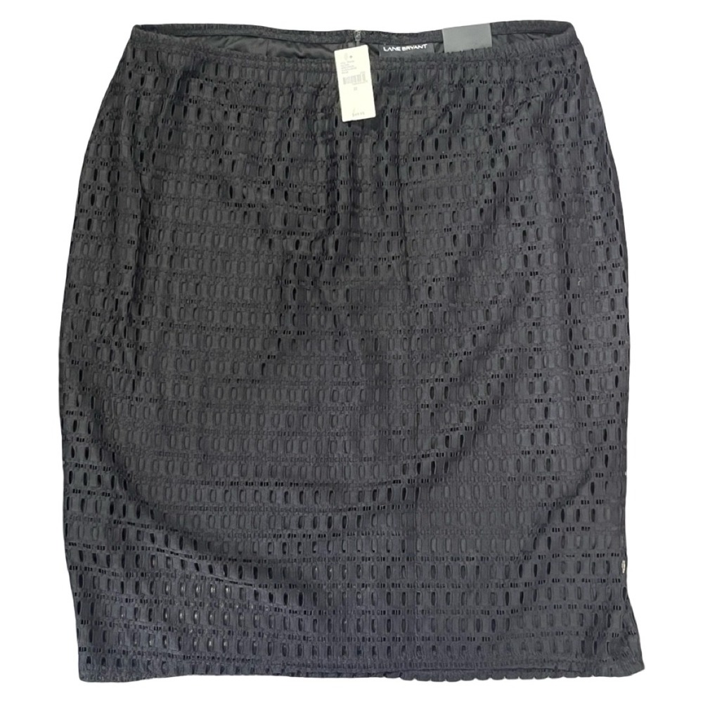 NWT Lane Bryant Black Eyelet Pencil Skirt Plus Size 22 Brand New